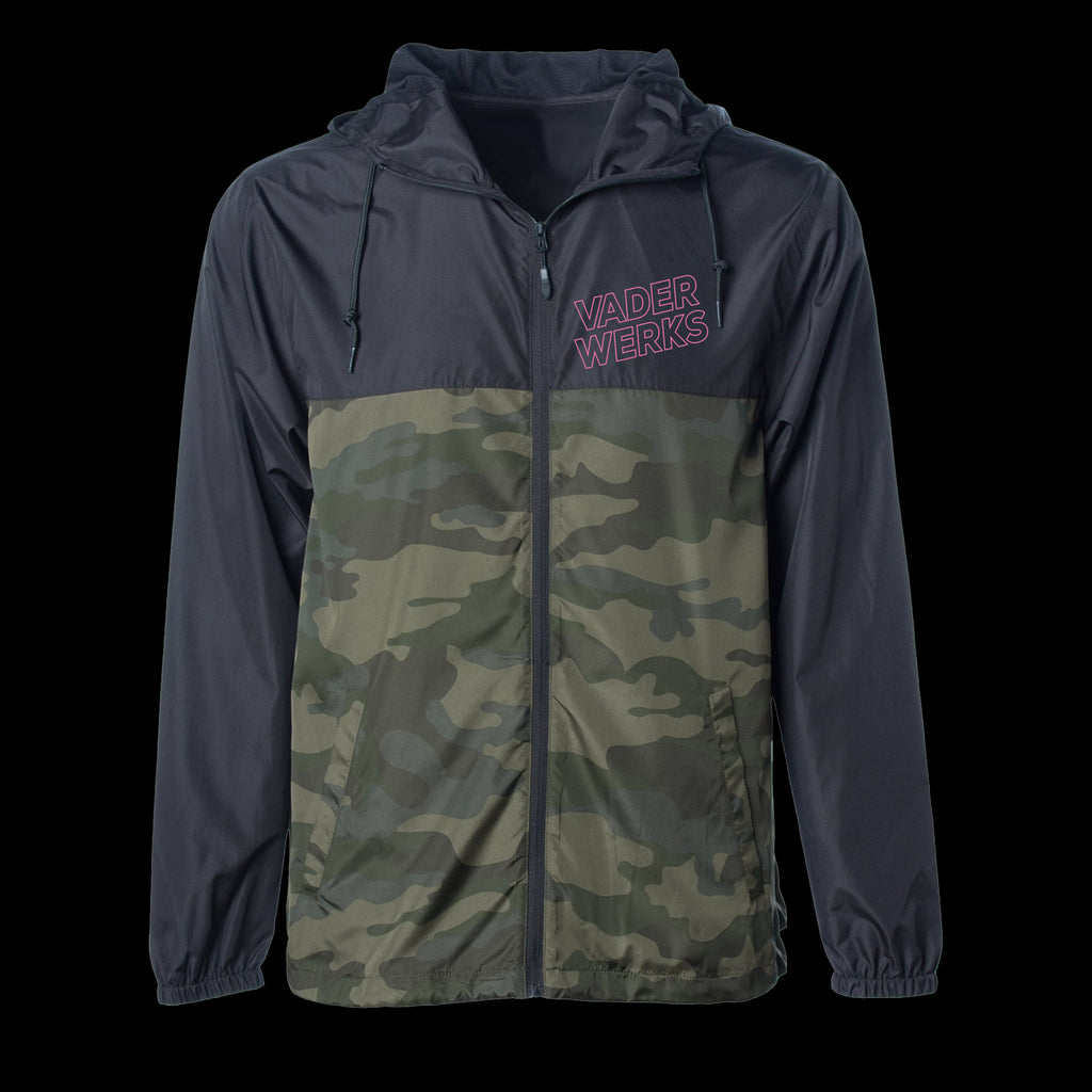 VADERWERKS BLACK / FOREST CAMO WINDBREAKER - Pink Pocket