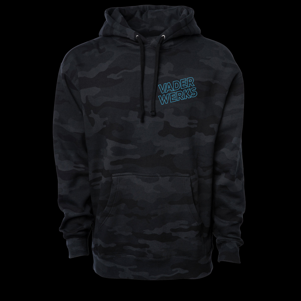 VADERWERKS BLACK CAMO HOODIE - Blue Pocket